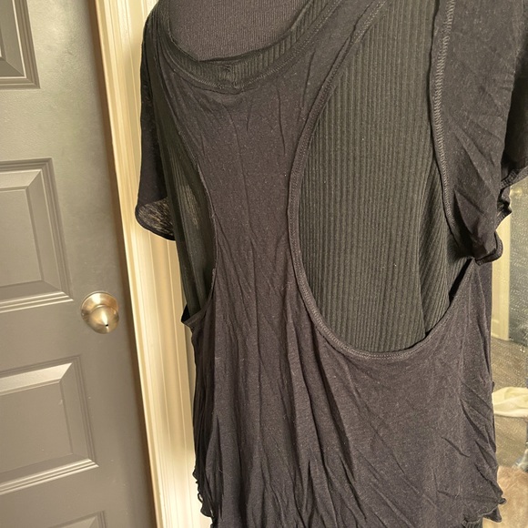 NWT Black layered Free People Fun and Funky Boho Tee size Small - Picture 2 of 6